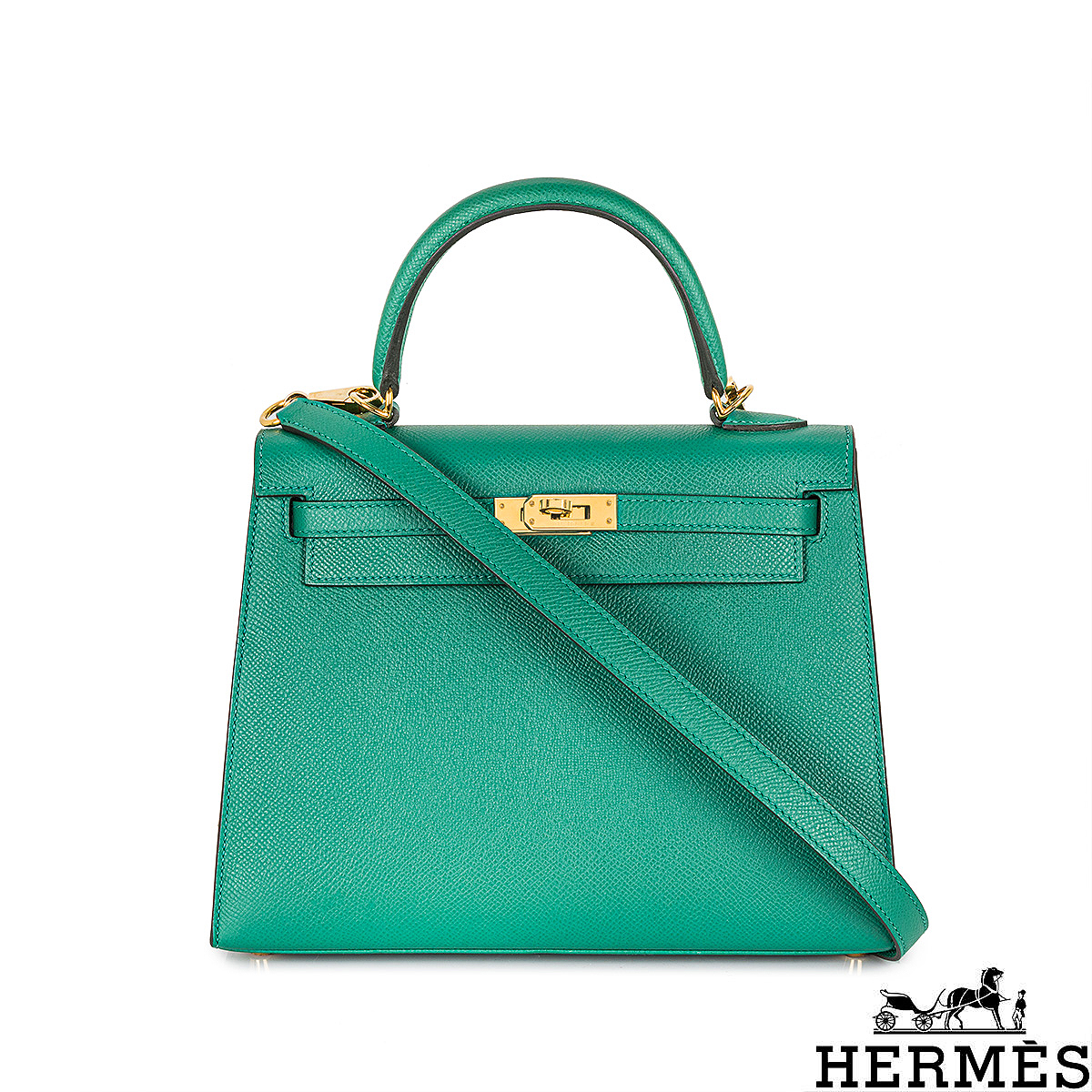 Hermés Kelly Sellier 25cm Vert Vertigo Veau Epsom GHW Hermés Kelly Sellier 25cm Vert Vertigo Veau Epsom GHW